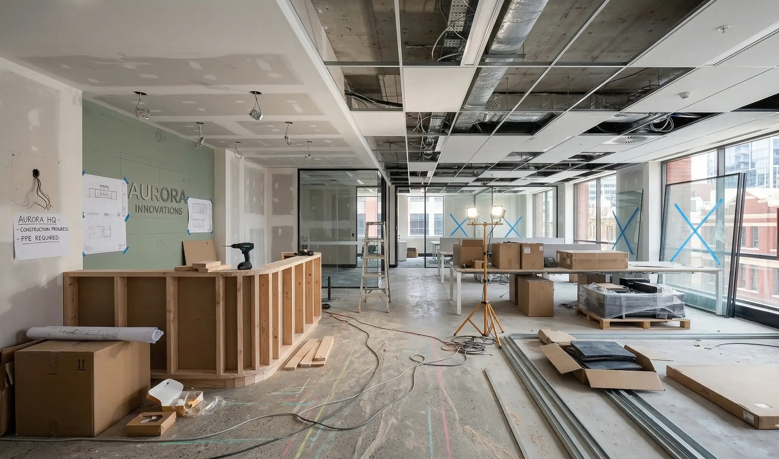 Commercial Property Office Turnkey Fitout Solution - Progress