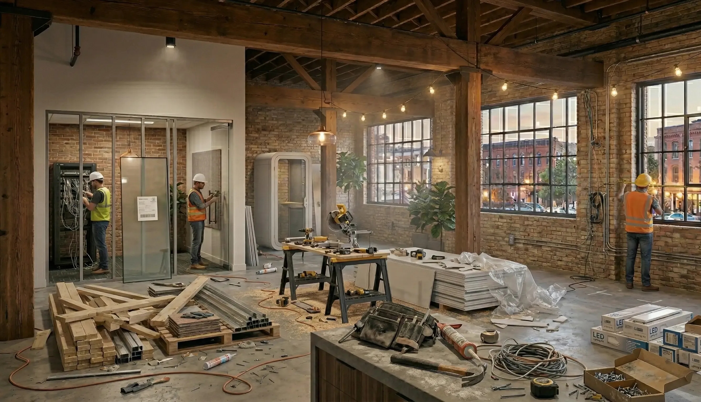 Corporate office fitout construction Progress